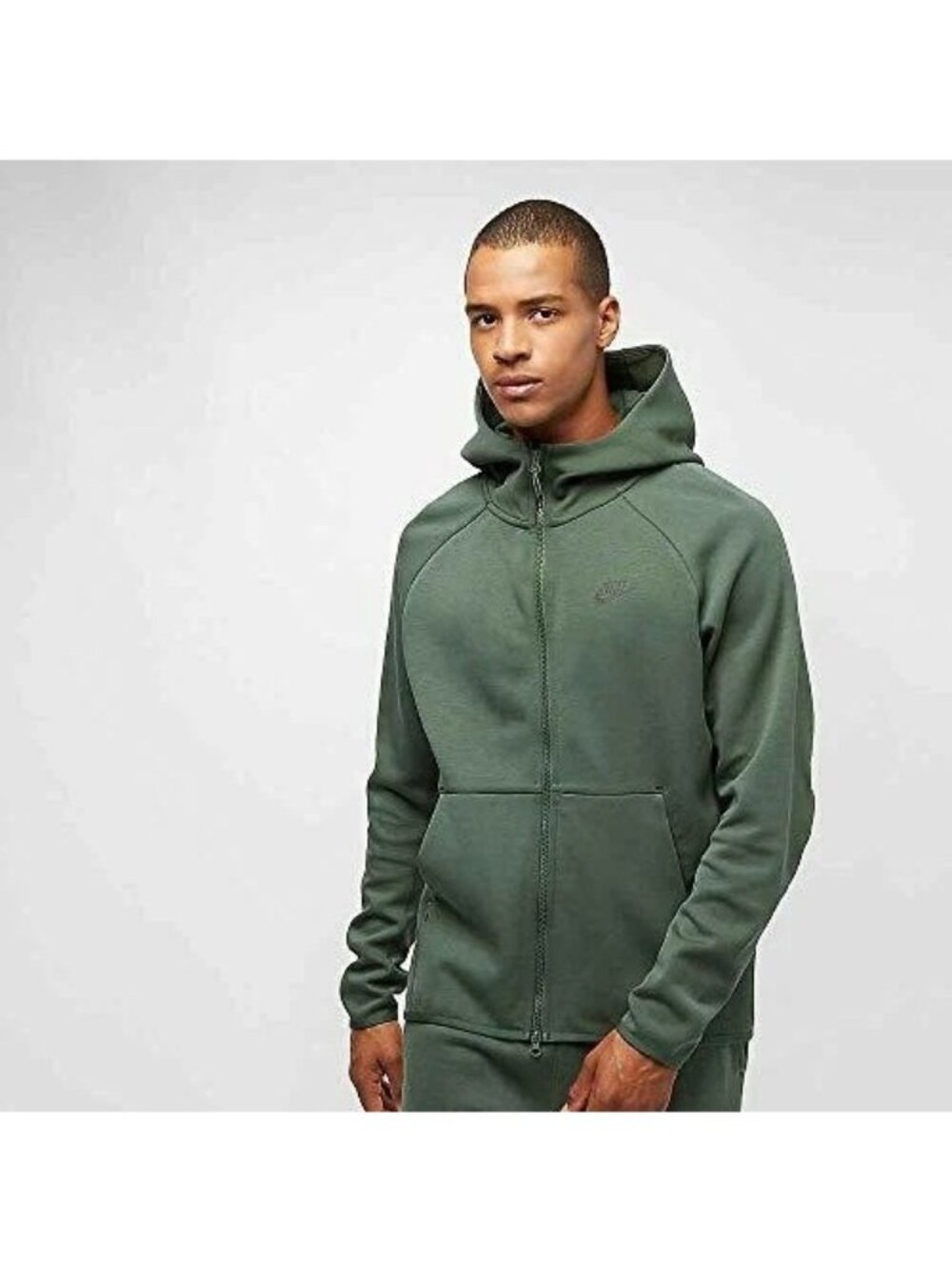 Nike Sportswear Tech Fleece Full Zip Hoodie in Green Size M